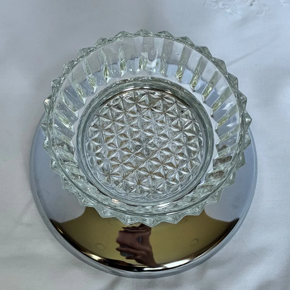 Vtg Kromex Buffeteria Lazy Susan Center Removeable Bowl MCM Hollywood Regency